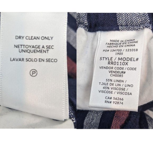 Splendid Linen Striped Jumpsuit NEW NWT S Blue - Picture 10 of 11